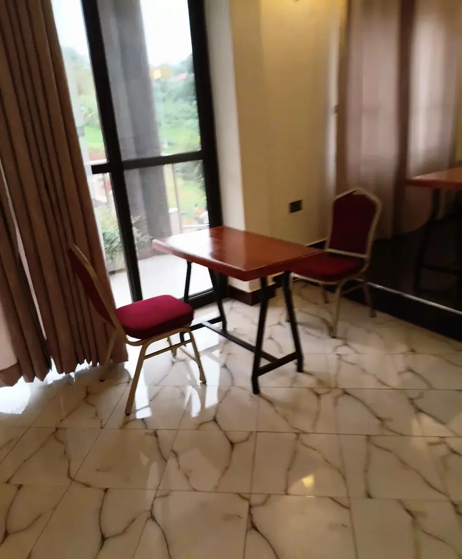 Restaurant dining corner by the window
